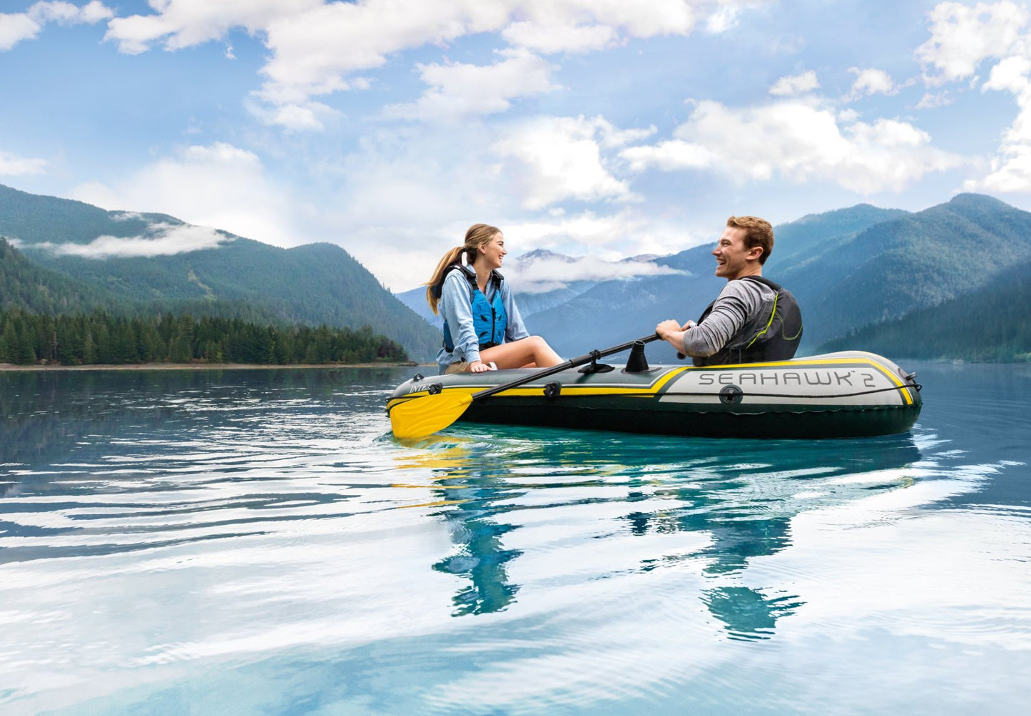 Intex Seahawk 2 Inflatable Boat Set, 2 Person, 240KG payload, #68347